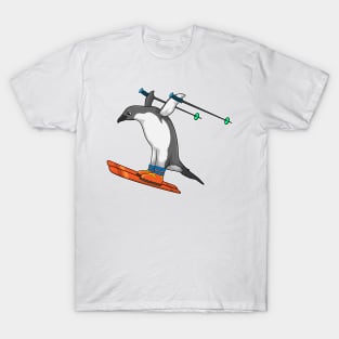 Penguin as Ski jumper with Ski T-Shirt